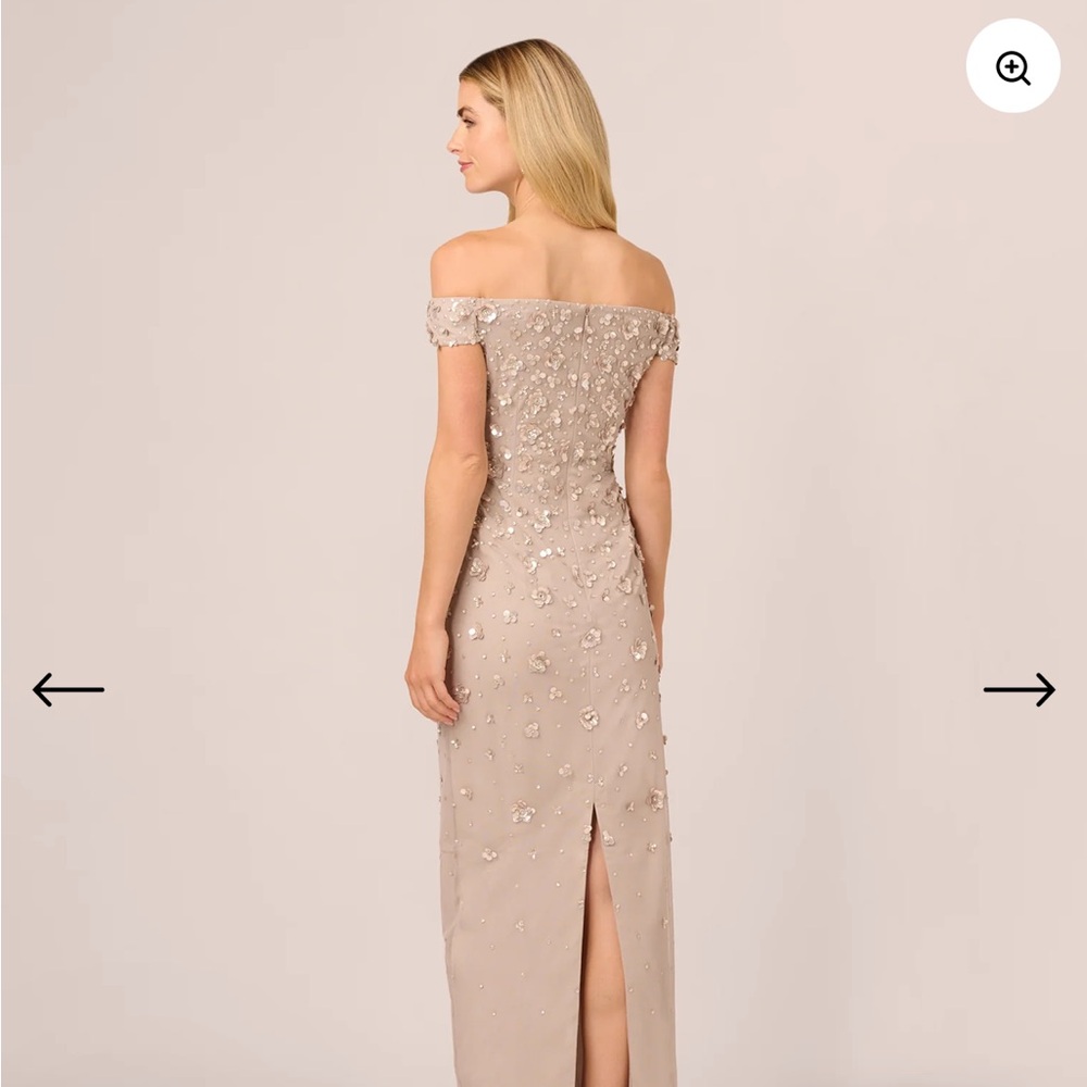 Adrianna Papell NWT off shoulder size 14 gown - Picture 3 of 16